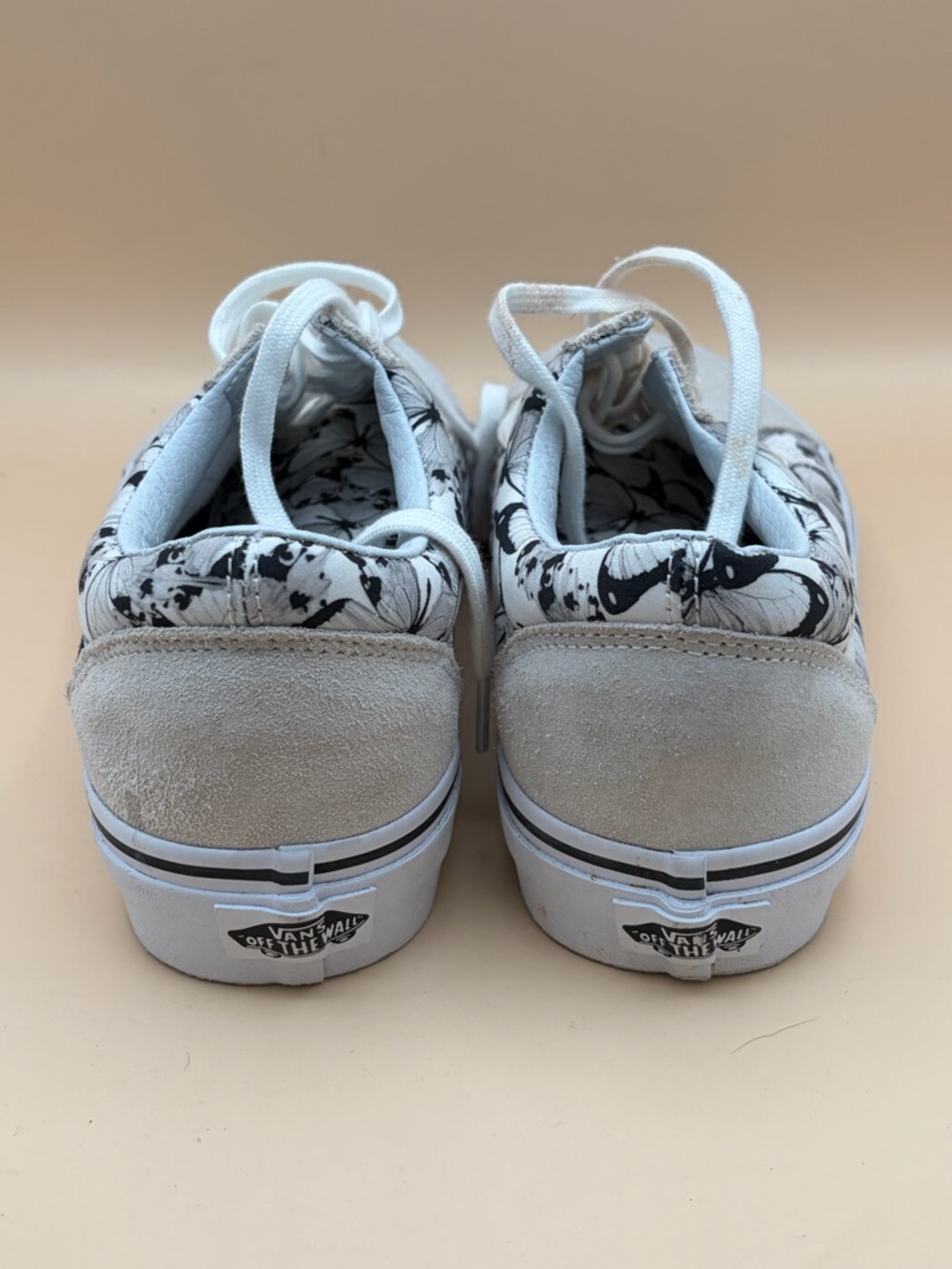 Vans Old Skool Butterfly Panel Sneakers - White/Black Women’s Size 8.5, Men’s 7 - Picture 5 of 8